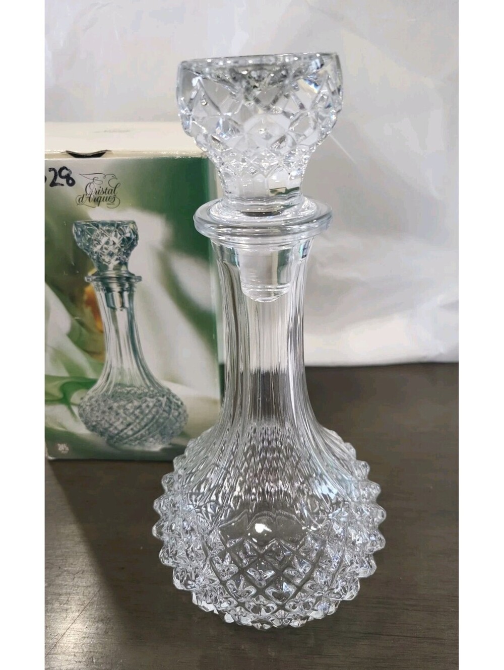 Cristal D'Arques-Durand Longchamp Crystal Decanter 24% Genuine Lead Crystal BOX